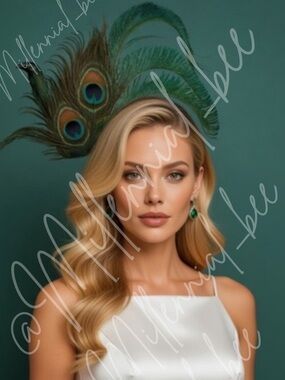 Peacock Feather Fascinator – Statement Derby, Wedding & Tea Party NyE Headpiece